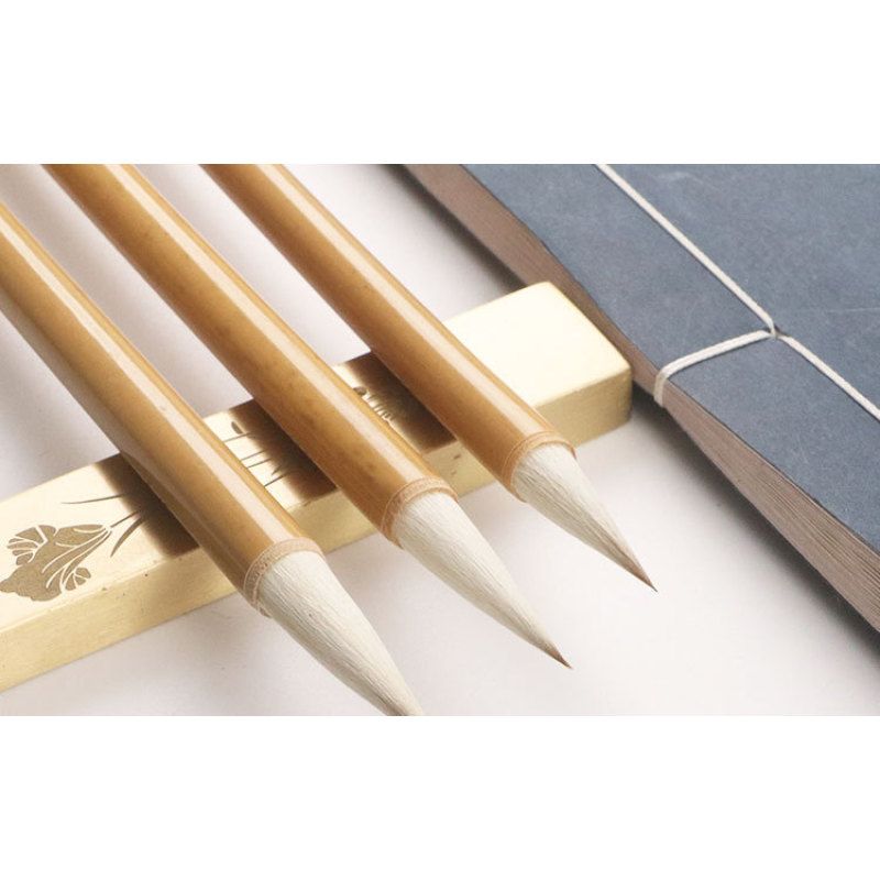 3pcs Lang Hair Brush Multipurpose Painting Brush Household Painting Brush Calligraphy Accessory Traditional Calligraphy Brush Natural โ image 5
