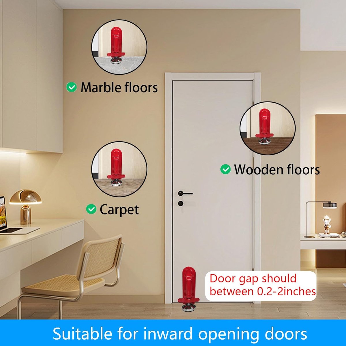 Door security - portable door locks for theft protection while traveling, security for hotel rooms and apartments - drill-free garage door for women and โ image 3