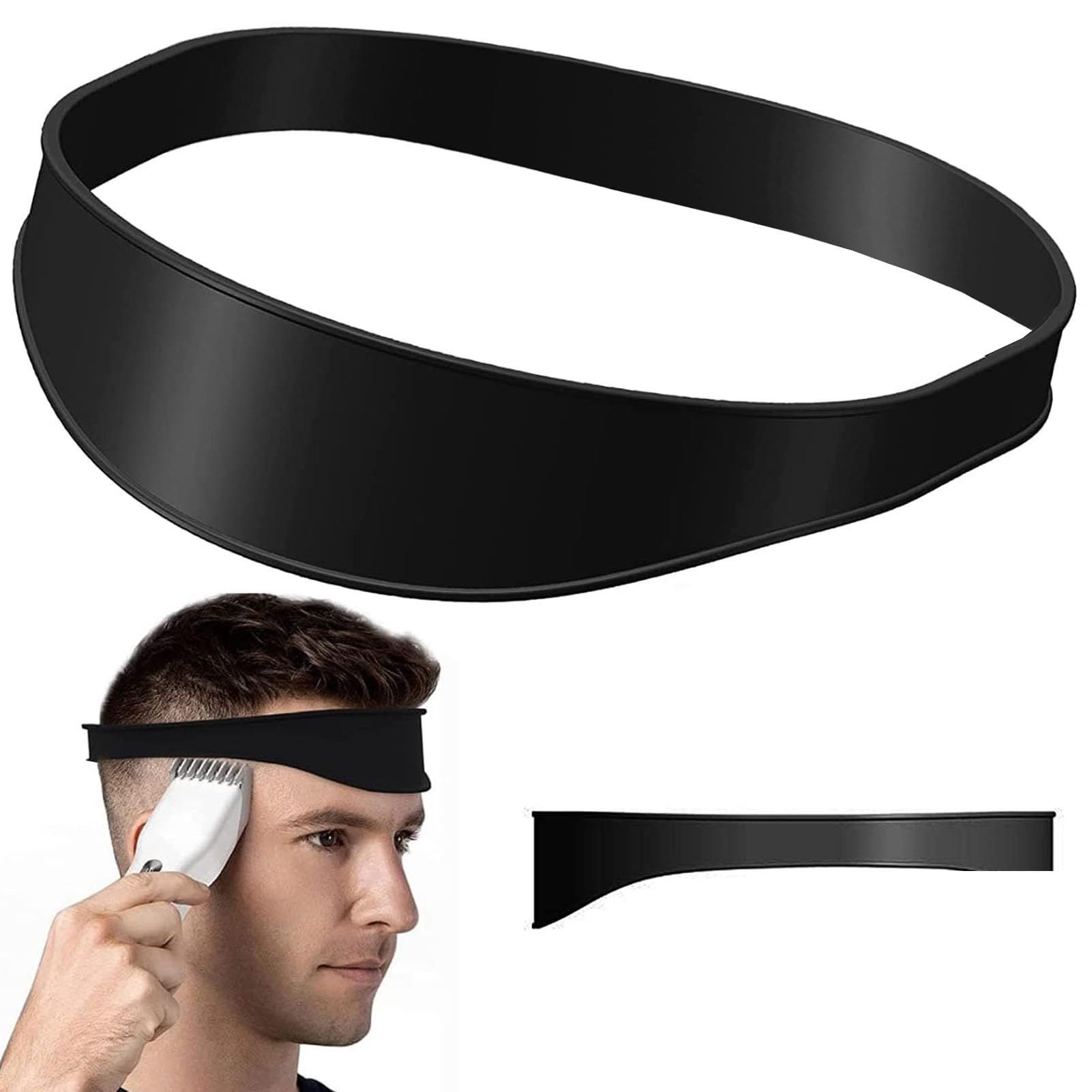 Neckline Shaving Template and Hair Trimming Guide, High-Grade Curved Durable Silicone Haircut Band for DIY Home Haircuts