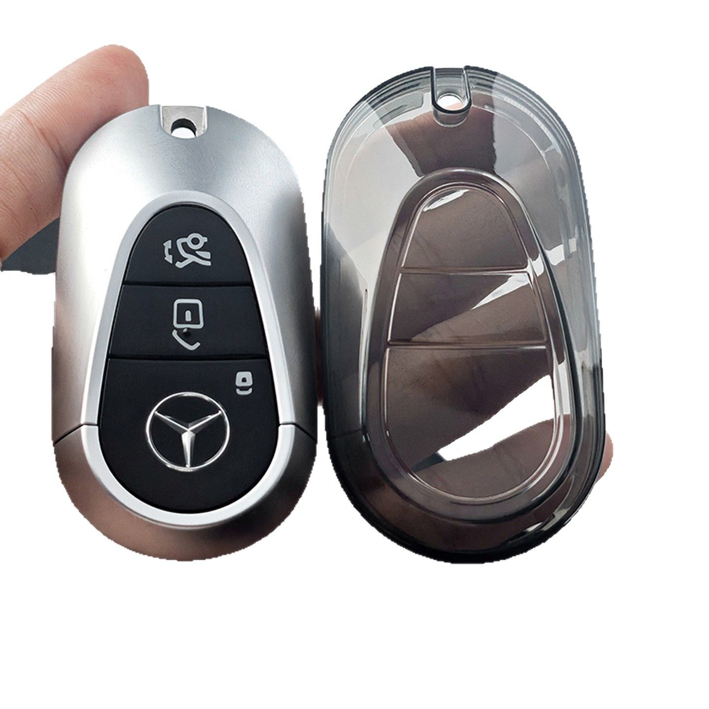 Mercedes Benz S450L Key Cover Transparent TPU Type c-transparent black [single key cover] — image 3