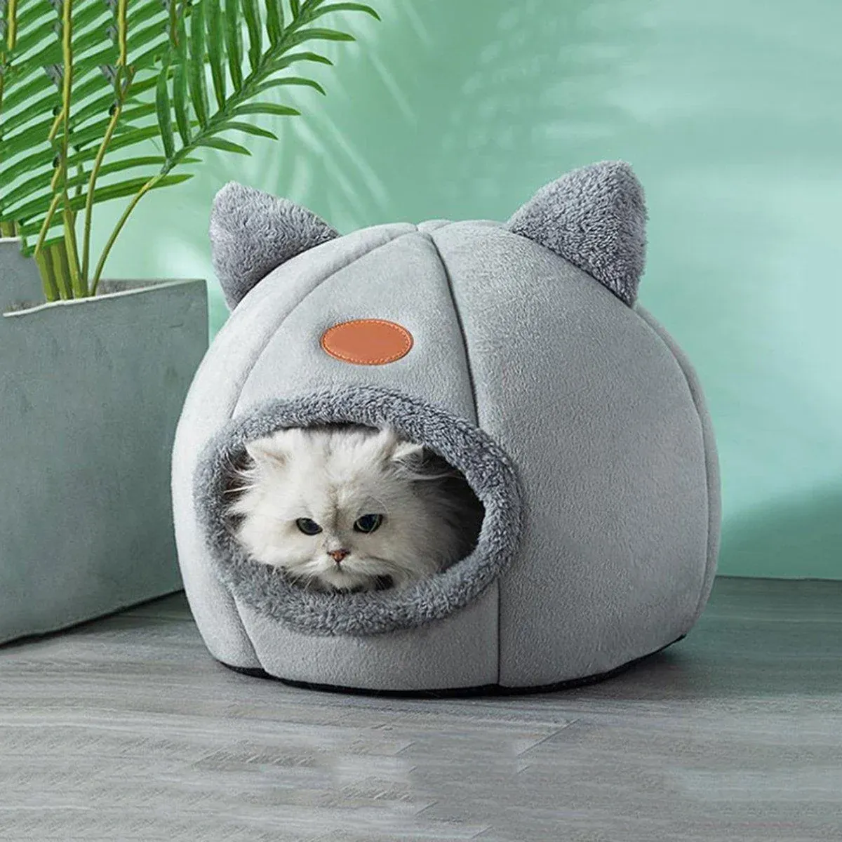 Cat Bed Winter Warm Enclosed Pet House Cozy Indoor Sleeping Nest for Cold Weather - XL — image 5