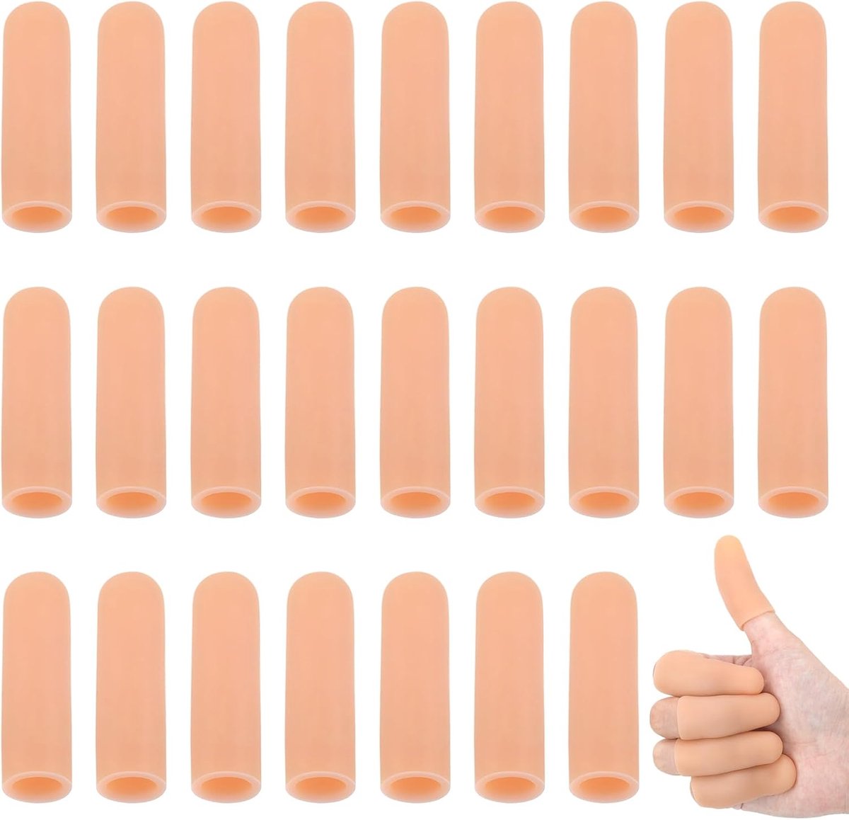 30 Pieces Finger Protectors - Gel Finger Pads - Fingertip Protectors - Finger Covers - Silicone Finger Covers - Finger Protector - Reusable - Cut-Resistant