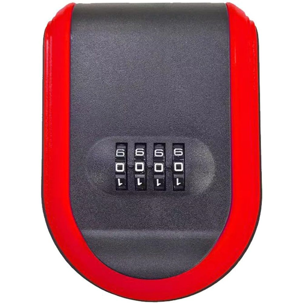 Wall Mount Key Lock Box with 4-Digit Combination Code - red Heavy-Duty Key Lock Holder, Weatherproof Outdoor Hide-a-Key Box for Home, Car, Office (Universal