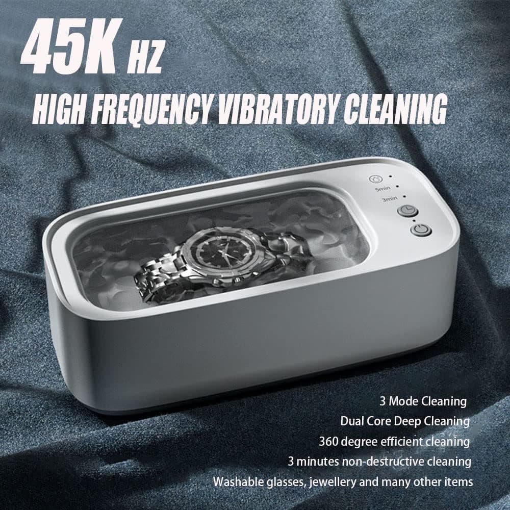 45000 Hz Ultrasonic Cleaner with 3 Cleaning Modes for Glasses Jewelry Dentures, Gray โ image 3