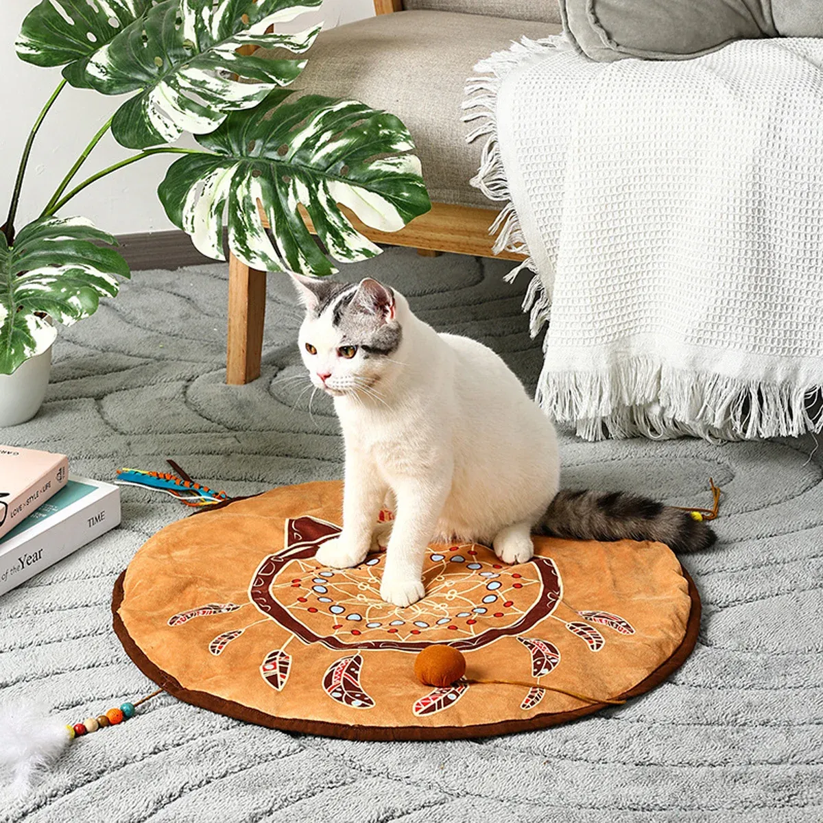 Bohemian Style Pet Bed Mat Washable Non Slip for Dogs Cats All Seasons Home Use — image 6