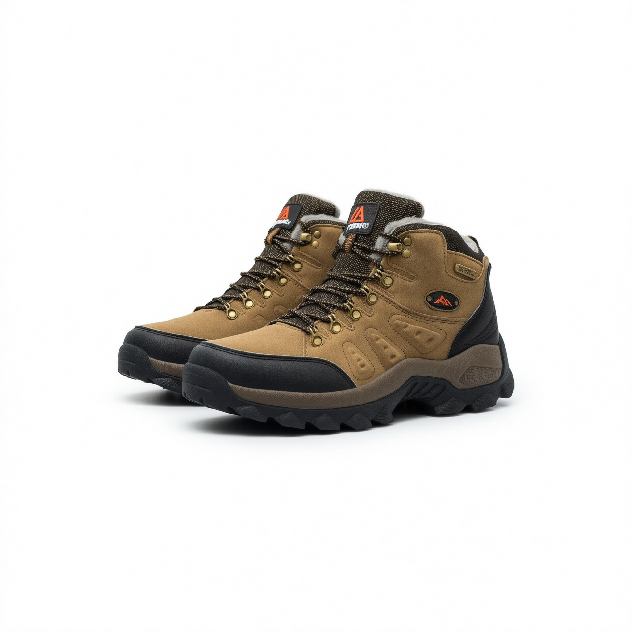 QIFENG Winter High-top Snow Boots Cotton Warm Leather brown cotton shoes 43 — image 2