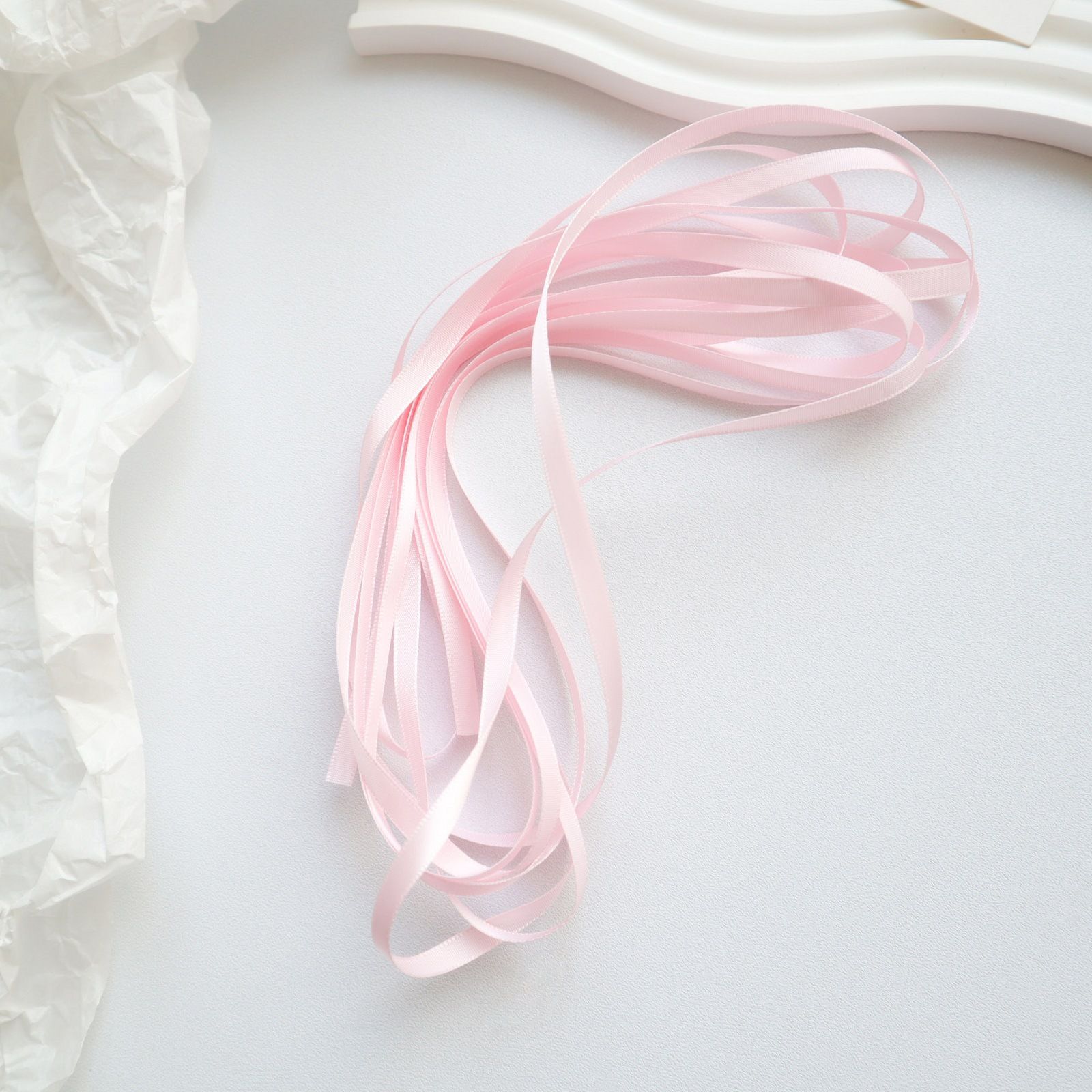 3PCS Bow Tennis Choker Necklace Jewelry Romantic Trendy Stuff In Their Her 20s-Solid Color Satin Ribbon Roll Ribbon Light Pink โ image 2