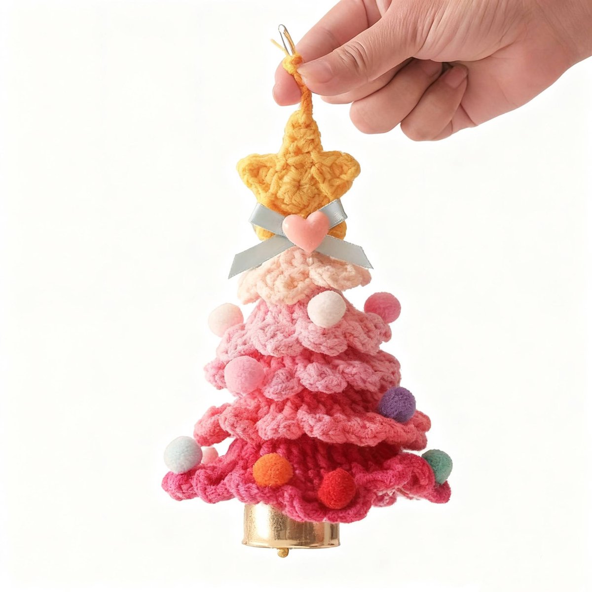 Christmas Decorations - Crochet Christmas Tree Bell Decorations - Small Christmas Decorations - Car Decorations - Christmas Tree Decorations - Ornaments