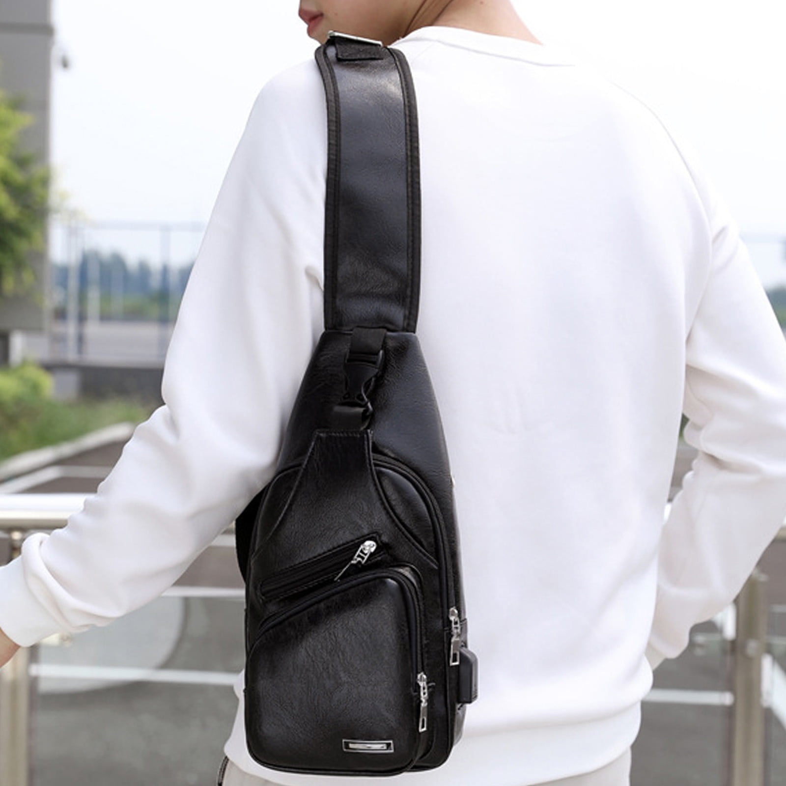 Sling Bag for Women, Crossbody Sling Backpack Small Sling Bag Multipurpose Crossbody Shoulder Bag Travel Hiking Backpack, Sling Bag for Men #3-Black