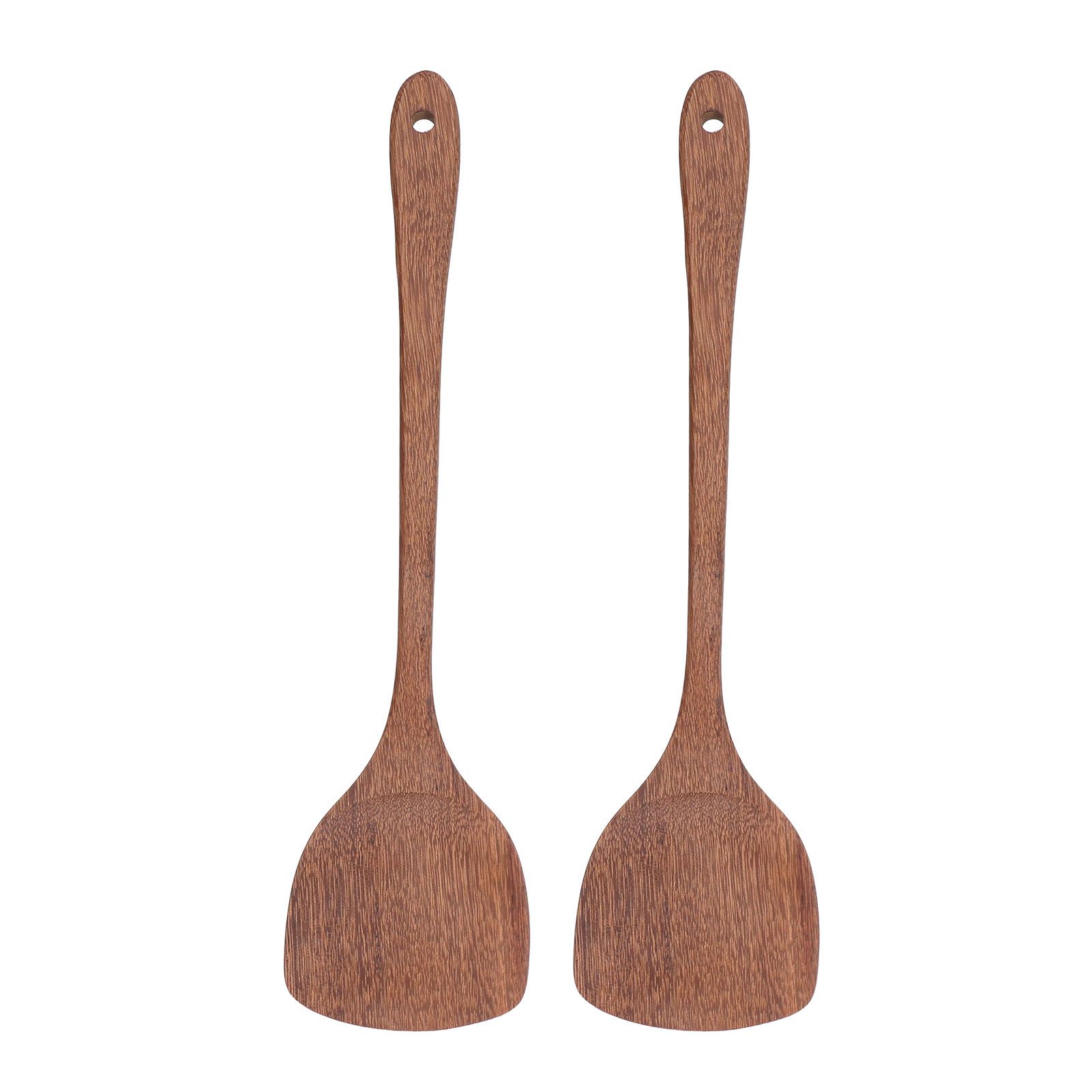 2pcs Wooden Spatula Household Hanging Long Handle Flat Wooden Spatula for Mixing and Turning38.5cm / 15.2in โ image 5