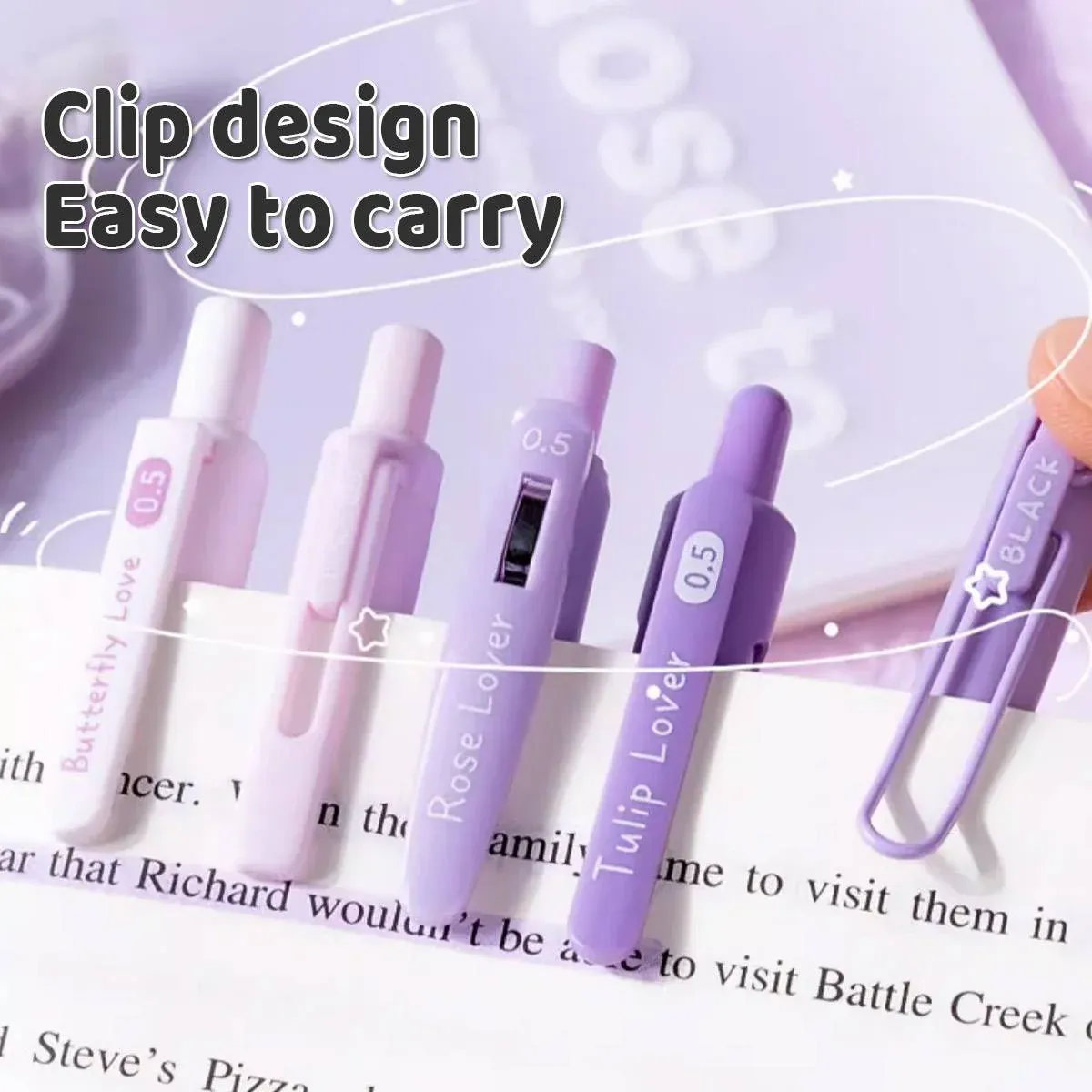 5pcs Quick Dry Ballpoint Pen Smooth Writing Instrument Office School Supplies - Blue โ image 6