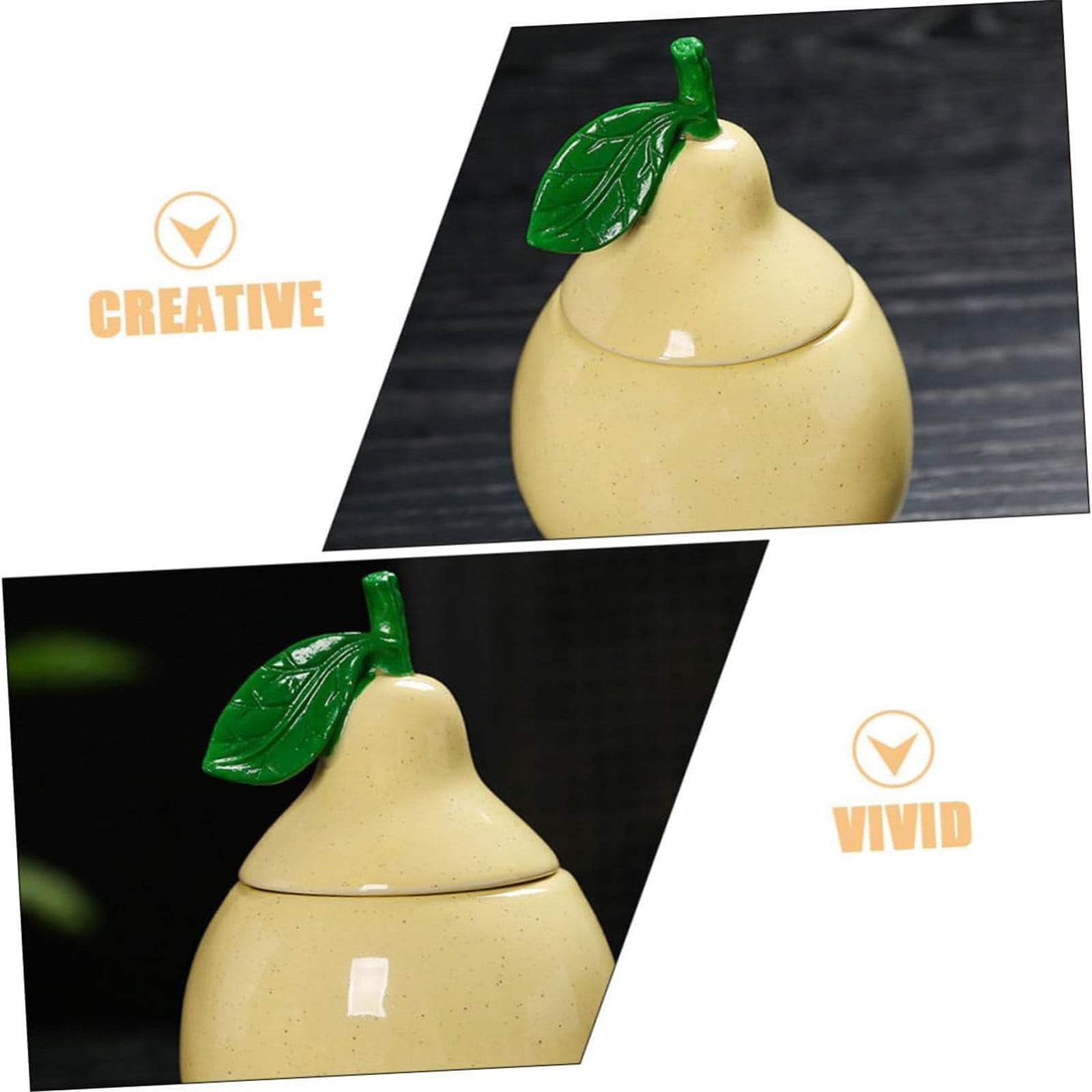 Ceramic Pear Shaped Tea Canister with Lid Decorative Jar for Kitchen Airtight Container for Coffee Sugar and Flour Storage for Candy or Tin โ image 6