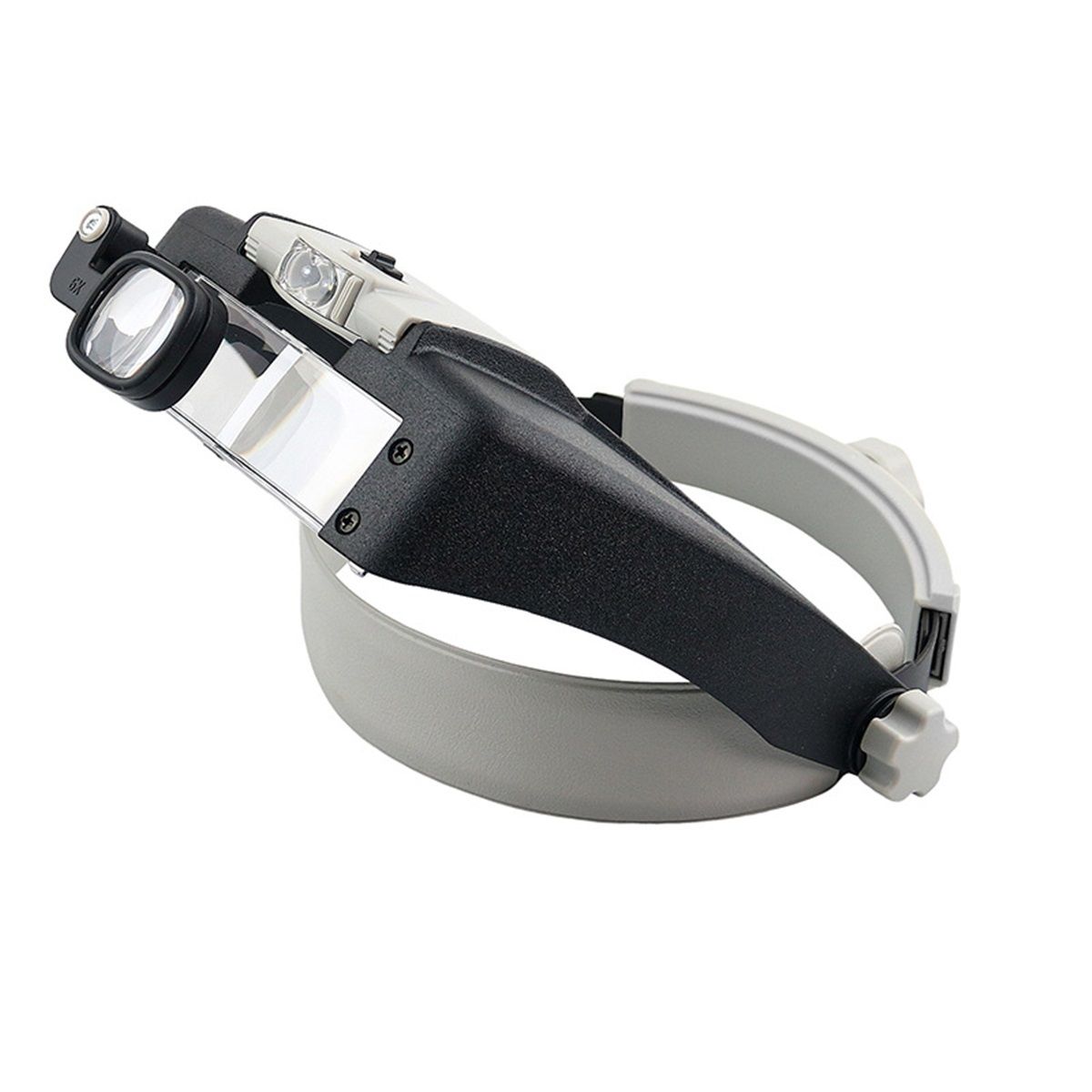 Illuminated Dual Lens Flip-In Head Magnifier, Tools for Repair & Precision Work, Adjustable Headlamp, Loupe Magnifying, Black — image 4
