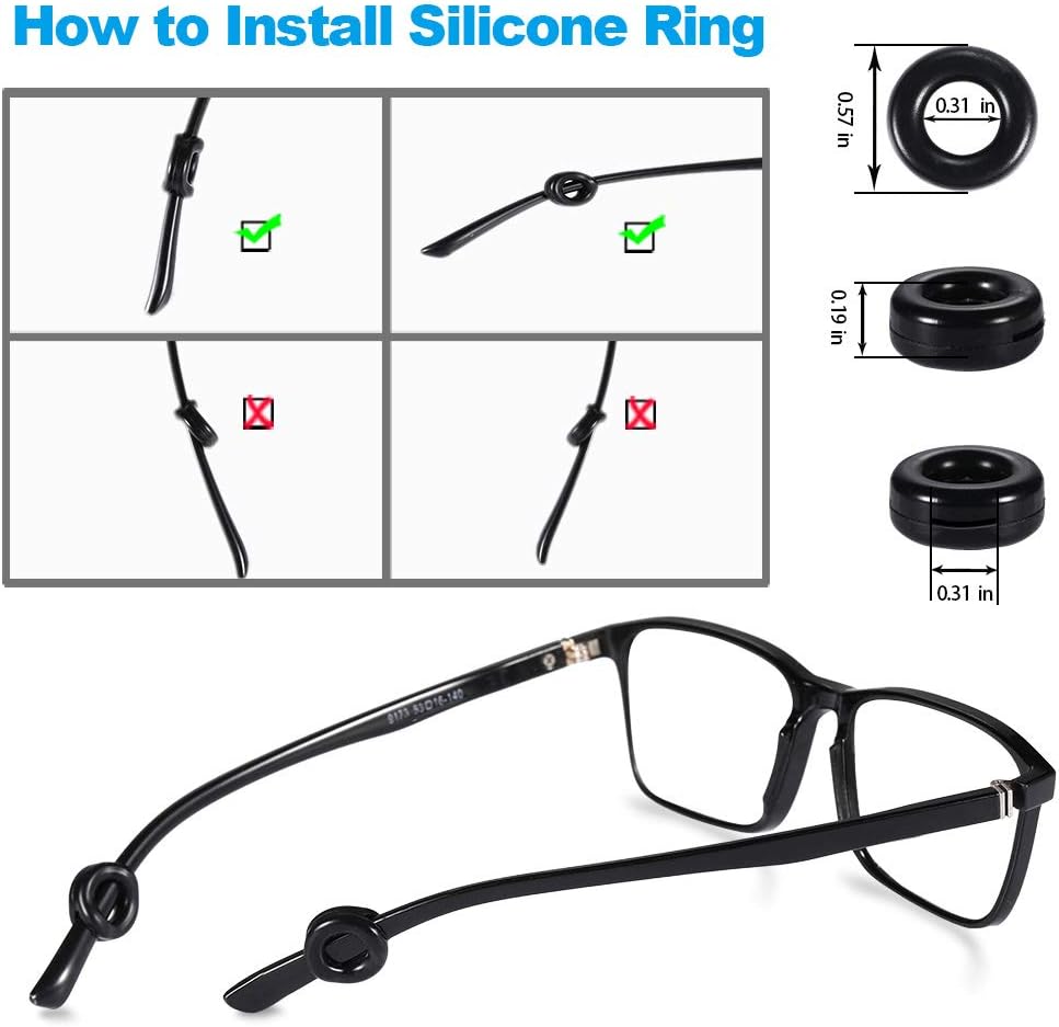 16 Pairs Eyeglasses Retainers, Premium Silicone Anti-Slip Eyeglass Holder, Comfort Ear Grip Hooks Protectors for Spectacle Sunglasses Reading Glasses Eyewear1 — image 3