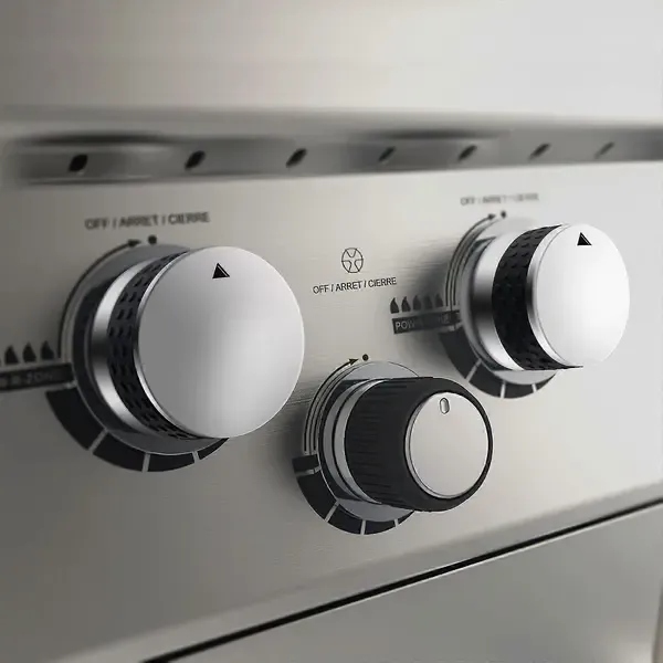 4 Pack Gas Grill Control Knobs With 6 mm and 8 mm Adapters for D Shaft Valves BBQ Grill Stove Oven Silver — image 3