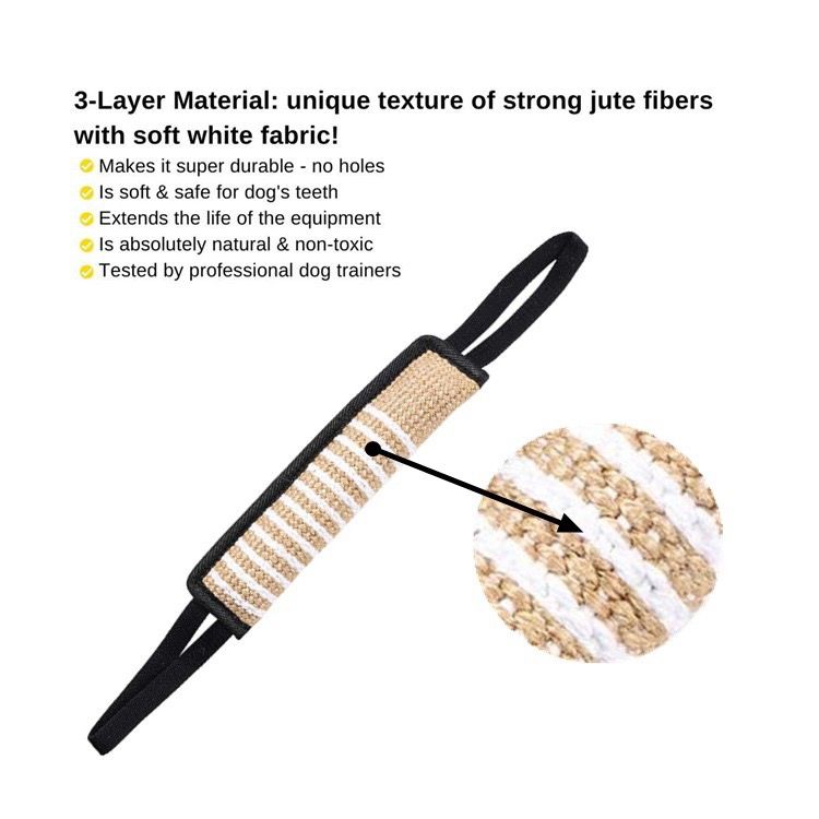 Interactive Tug-of-War Rope Toy for Dogs – Durable Natural Jute Bite Stick with Soft Handles, Fetch, Obedience Training, and Multi-Dog Play — image 3