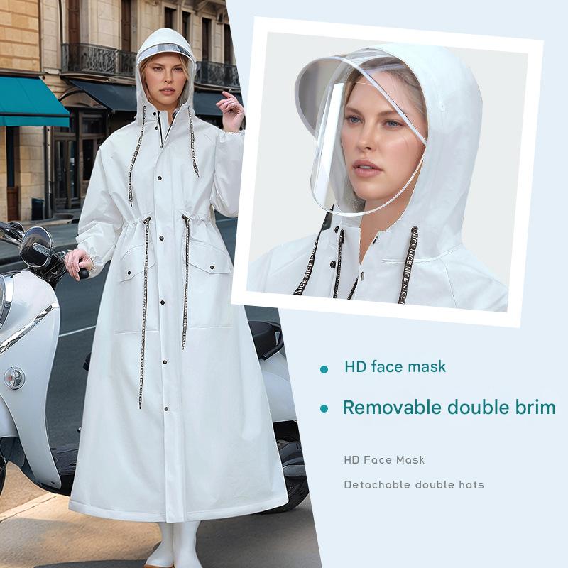 Yellow Women's Long Waterproof Raincoat with Hood and Visor - Stylish Rain Jacket (Size - M) โ image 3