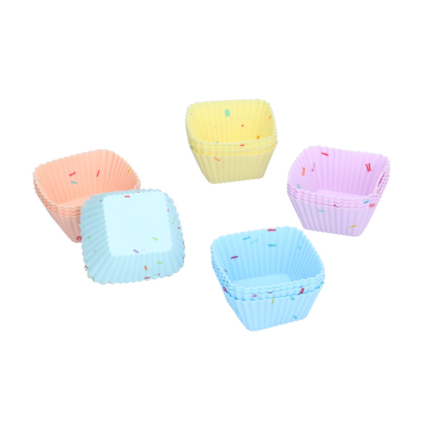 20Pcs Silicone Cupcake Mold Non Stick Reusable Baking Molds for Muffin Biscuits Cheese Cake PastriesSquare — image 5