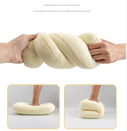 Grey Ergonomic Memory Foam Travel Pillow for Neck Support - Portable & Compact for Camping, Flights, and Napping — image 2