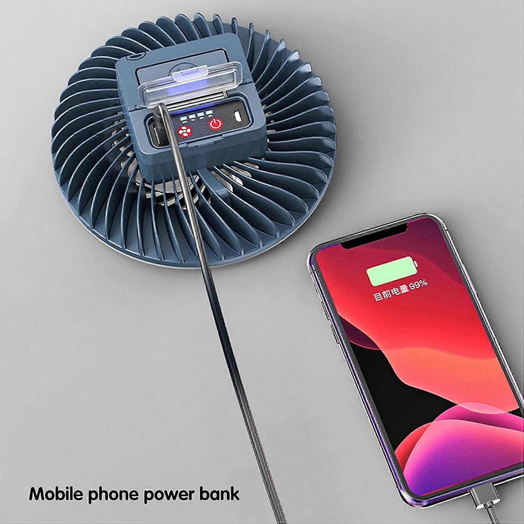 2X Portable Camping Fan with LED USB Rechargeable Battery Operated Fan for Tent Car Emergency โ image 2