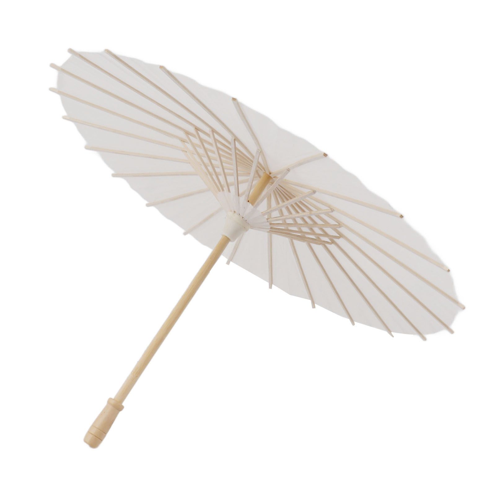 Kids Paper Parasol Bamboo and Paper Chinese Style Elegant White DIY Paper Umbrellas for Decoration 40cm/15.7in โ image 2