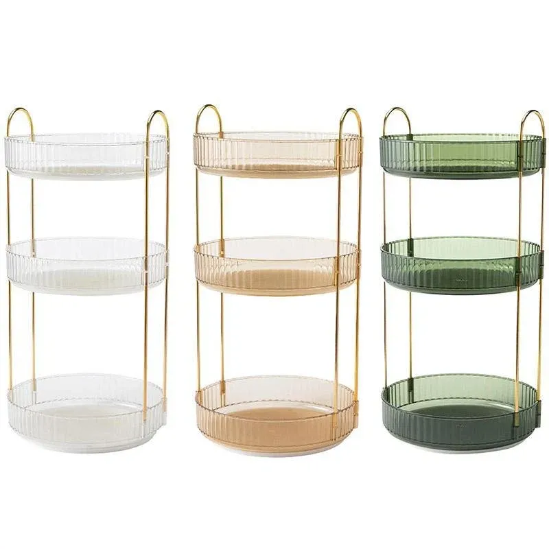 Rotating Cosmetic Organiser Home Storage Shelf Box for Makeup and Beauty Product - White — image 3