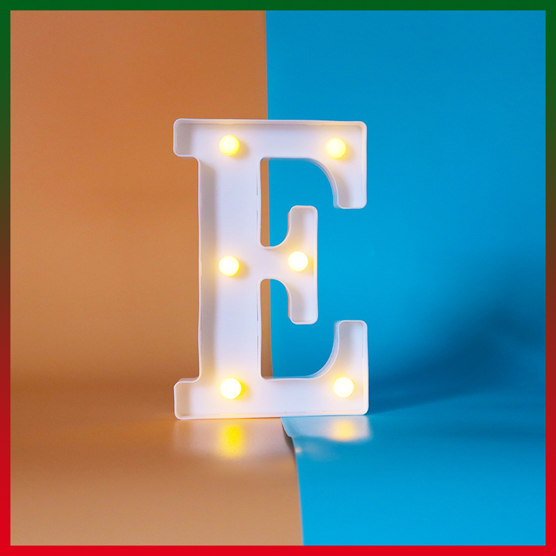 Luminous letters, very suitable for luminous weddings and birthday parties home decoration lamps (white, E) Capital letter E — image 2