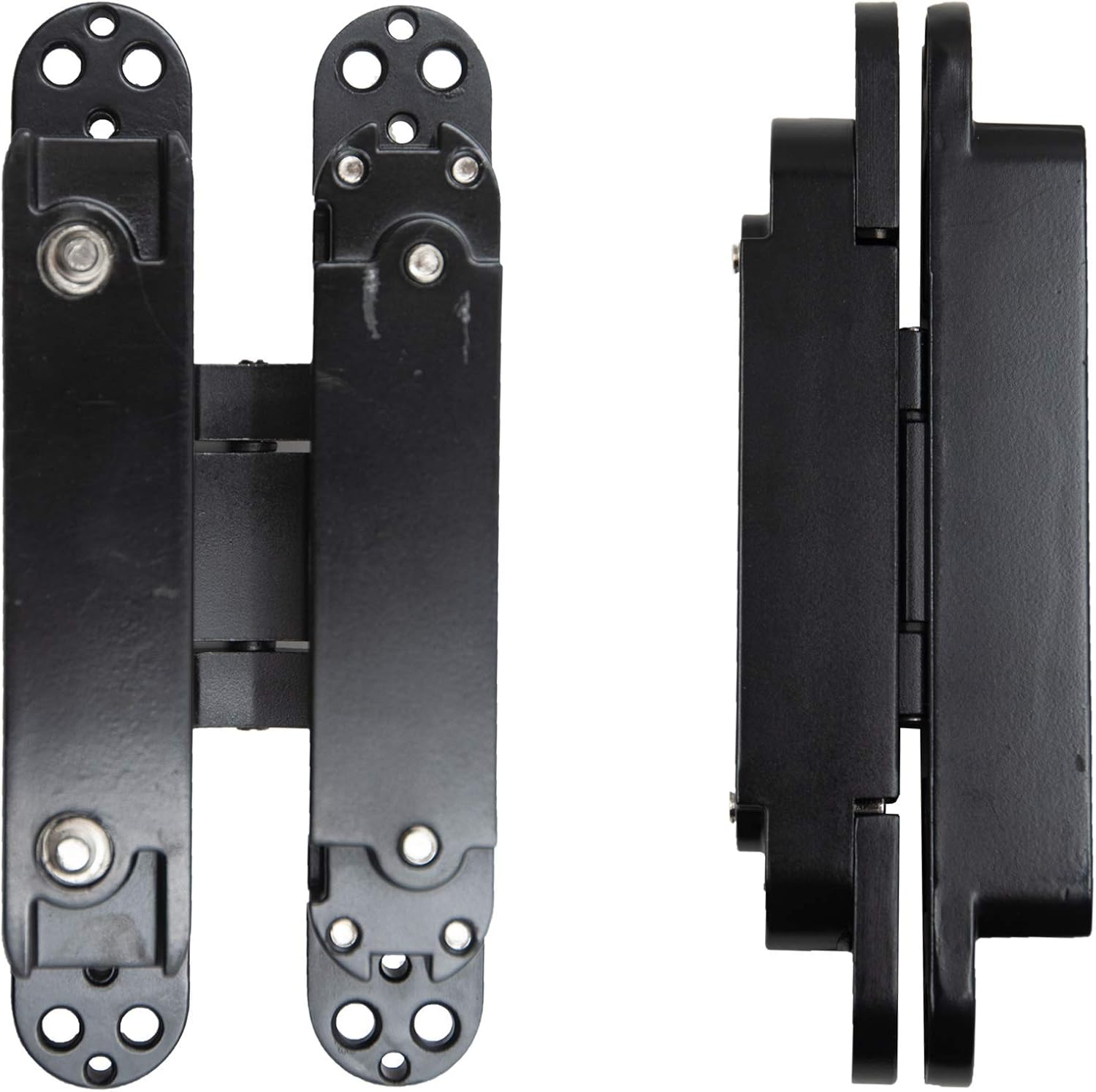 6inch Hidden Door Hinges Invisible Hinges Concealed Hinges Zinc Alloy 180 Degree Swing Hinge 3 Way Adjustable Butt Hinge 6 x 2.5 x 1 inch (Black Pack of 2) — image 5