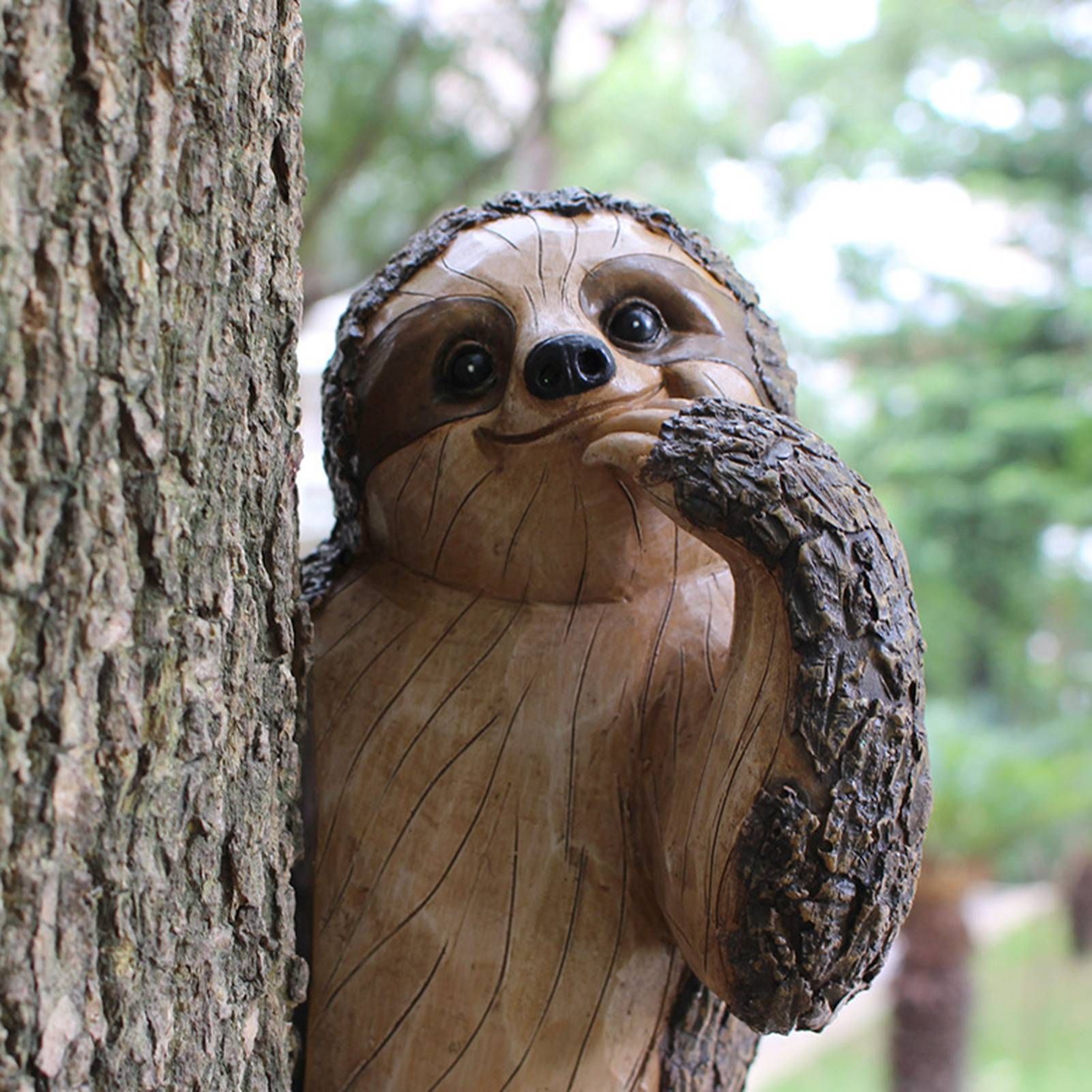 Garden Peeker Sloth Sculptures Lovely Innovative Simulation Resin Waterproof Lasting Tree Hugger Peeker Statue โ image 5