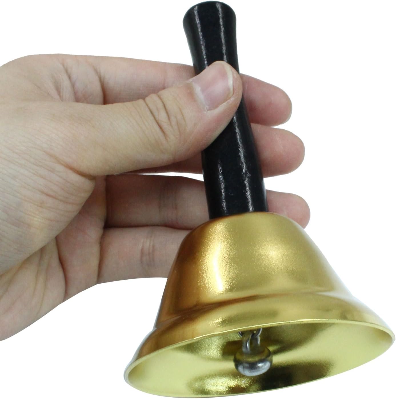 2 Pack Loud Hand Bells, Gold Ringing Bells with Handle Call Bells Dinner Bells for Classroom, Food Line, Alarm, Jingles, Ringing โ image 3