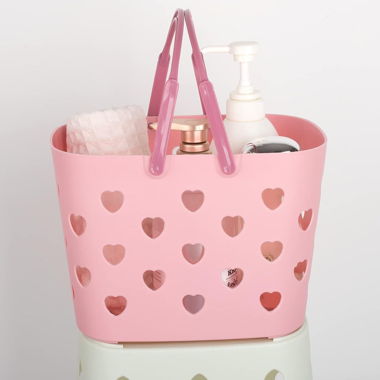 2 Pack Portable Shower Caddy Tote Plastic Storage Basket with Handle Box Organizer Bin for Bathroom, Pantry, Kitchen, College Dorm, Garage, Set of 2 - Pink & โ image 6