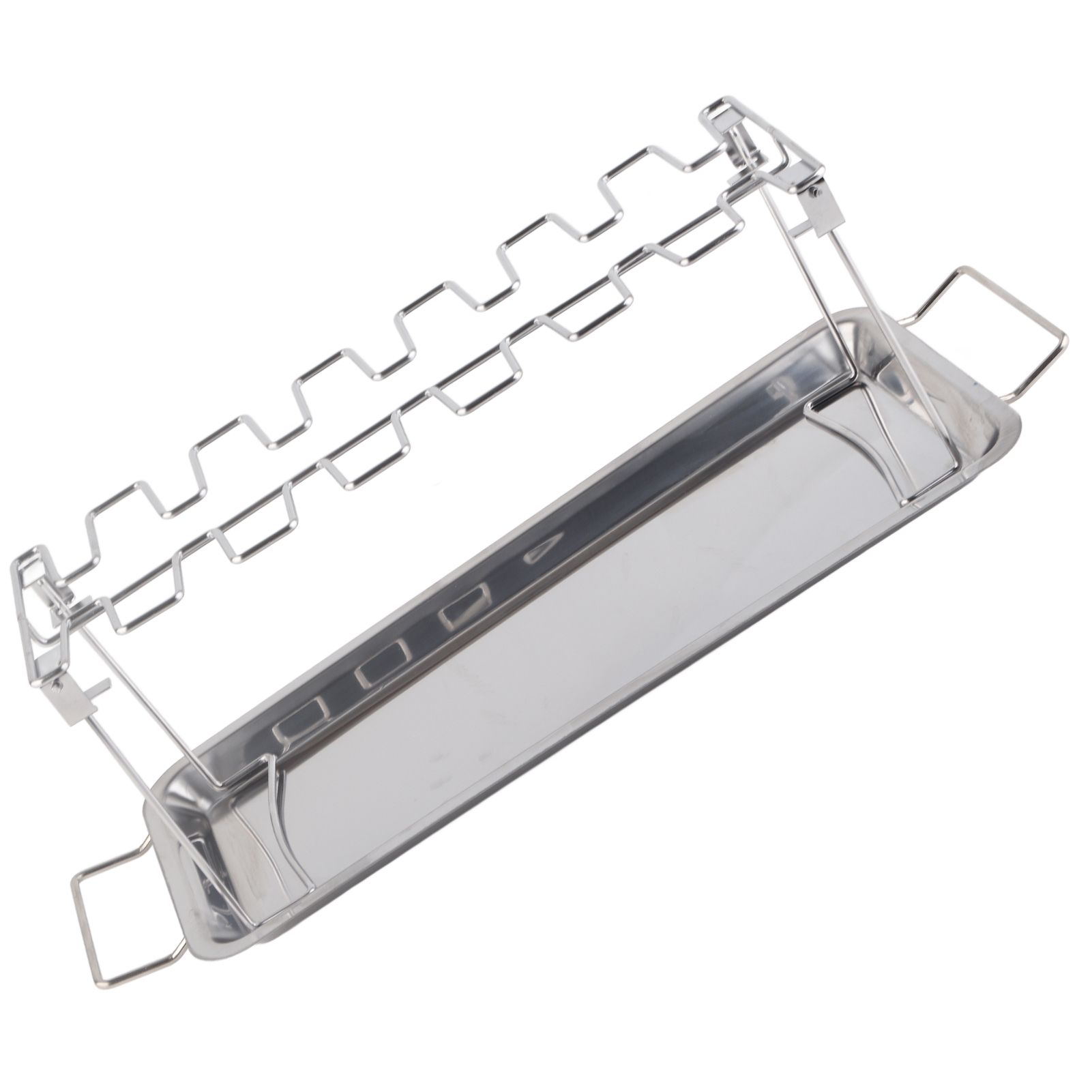 Chicken Leg Grill Rack with Drip Pan Stainless Steel Roaster Stand Barbecue Accessory — image 2