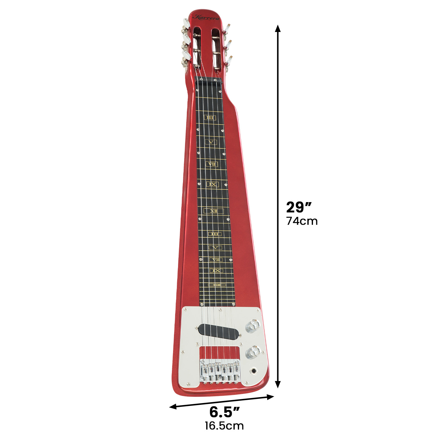 Karrera 6-String Steel Lap Guitar - Metallic Red — image 3
