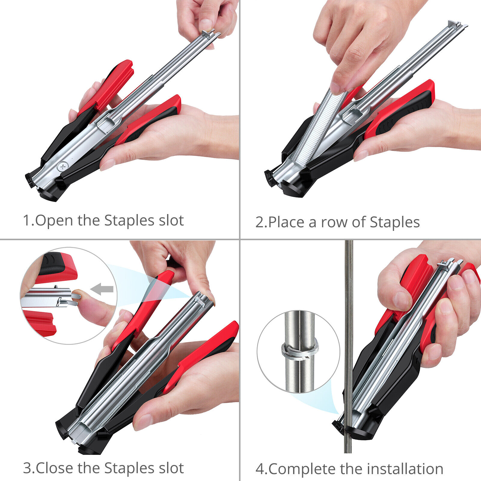 Hog Ring Gun C Clip Auto Feed Nailer Pliers+2500pcs Galvanised Steel Hogring Set โ image 2