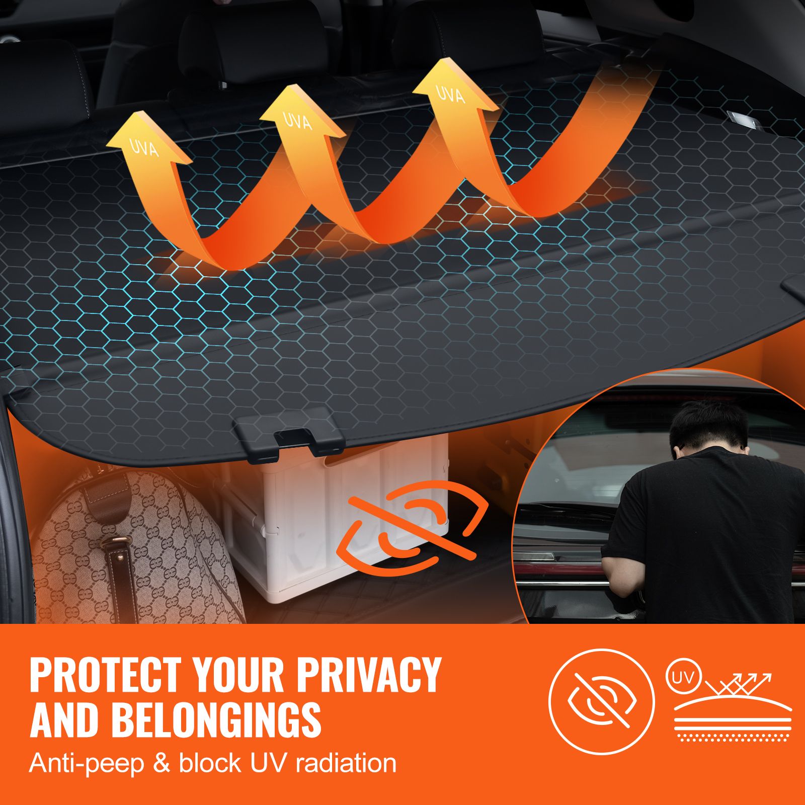 Retractable Cargo Cover for Mazda, Upgraded Waterproof Trunk Cover Security Shield Shade for Mazda CX-5 2017-2025 5-Seater, UV Resistant Rear Trunk Cover โ image 3