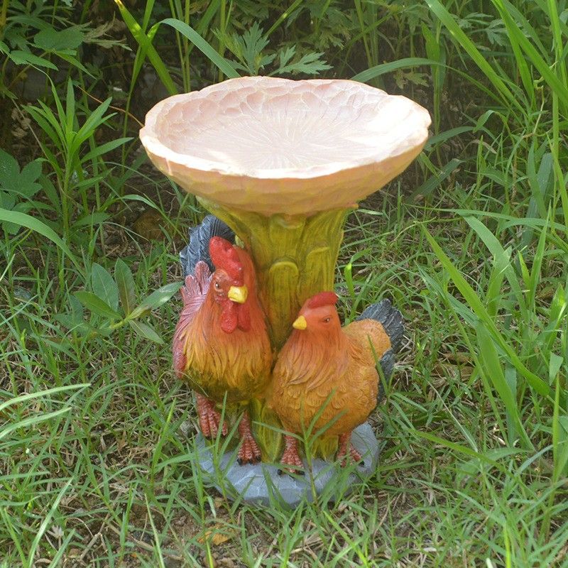 Resin Bird Bath Statue for Garden, Outdoor Decorative Bird Feeder & Water Fountain, Whimsical Yard Sculpture for Patio & Lawn(Raccoon) — image 5