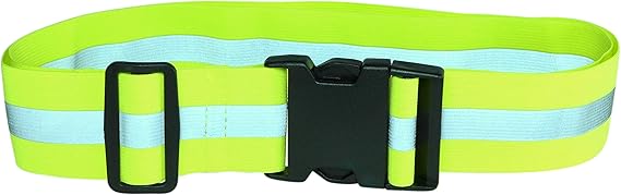 Green Reflective Elastic Waistband Adjustable Glow in the Dark Retro Style for Running Walking Motorcycling — image 4