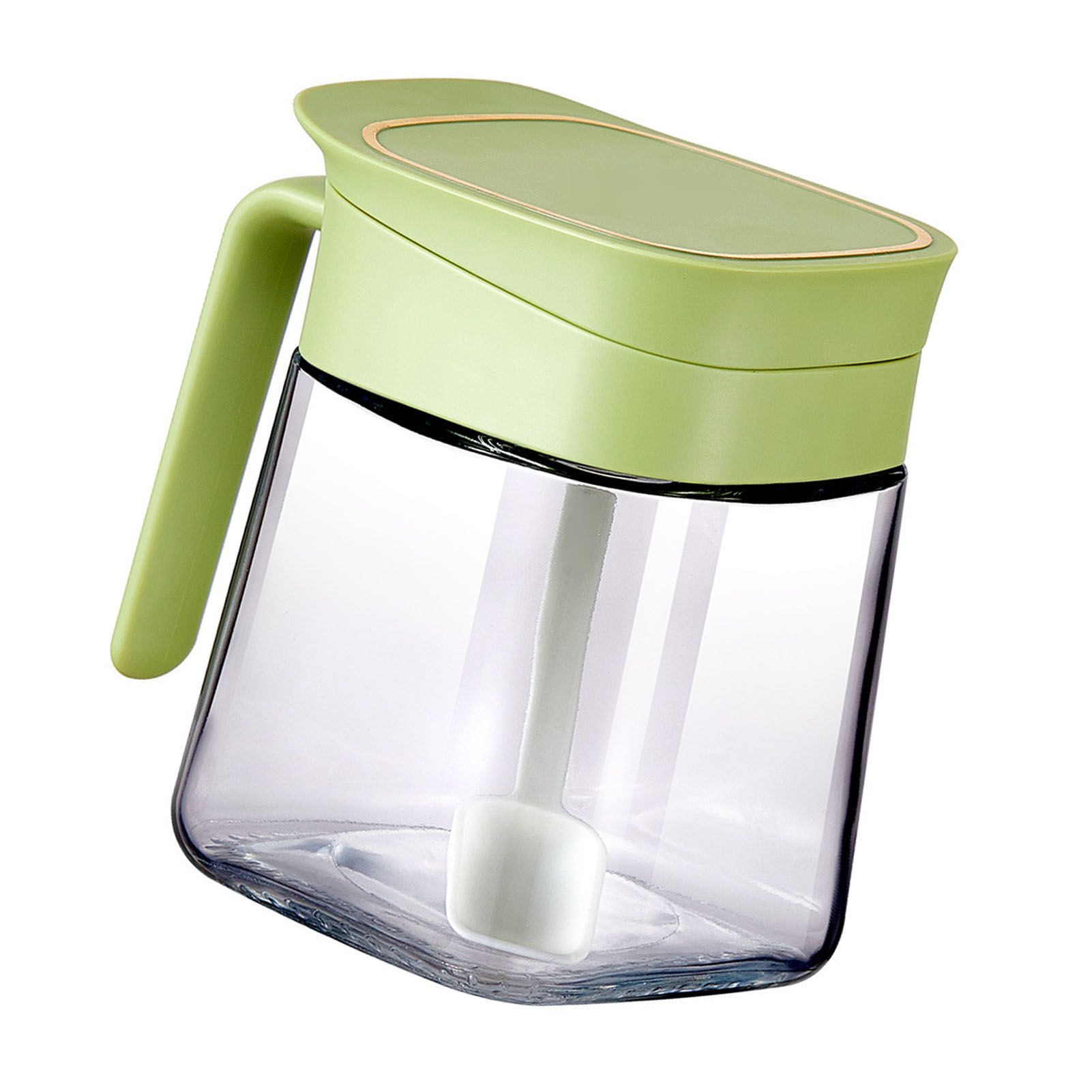 Spice Jar Glass Transparent Salt Sugar Pepper Seasoning Container Bottle for Home Kitchen Green โ image 6
