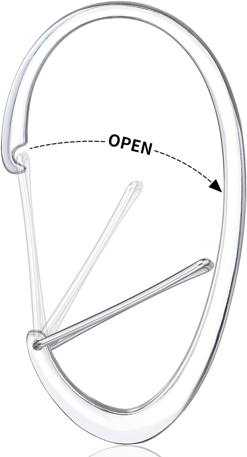 Silver Shower Curtain Rings, Rtproof Shower Curtain Hooks for Bathroom, Chrome Decorative Shower Hooks Rings for Shower Curtain Rod Hangers, Set of 12 β image 5