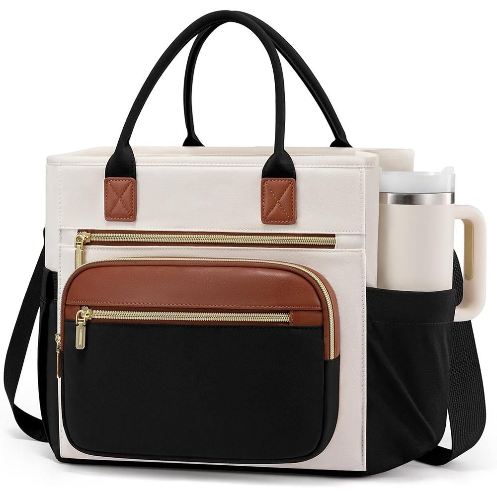 Insulated Lunch Bag Double Layer Leakproof Cooler Tote for Work - Black โ image 3