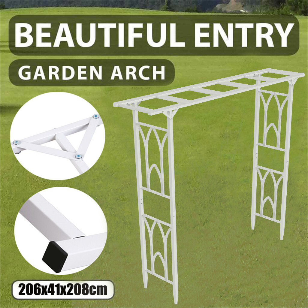 Decorative Metal Garden Trellis Arch Durable Steel Tubing Wedding Party Archway — image 2