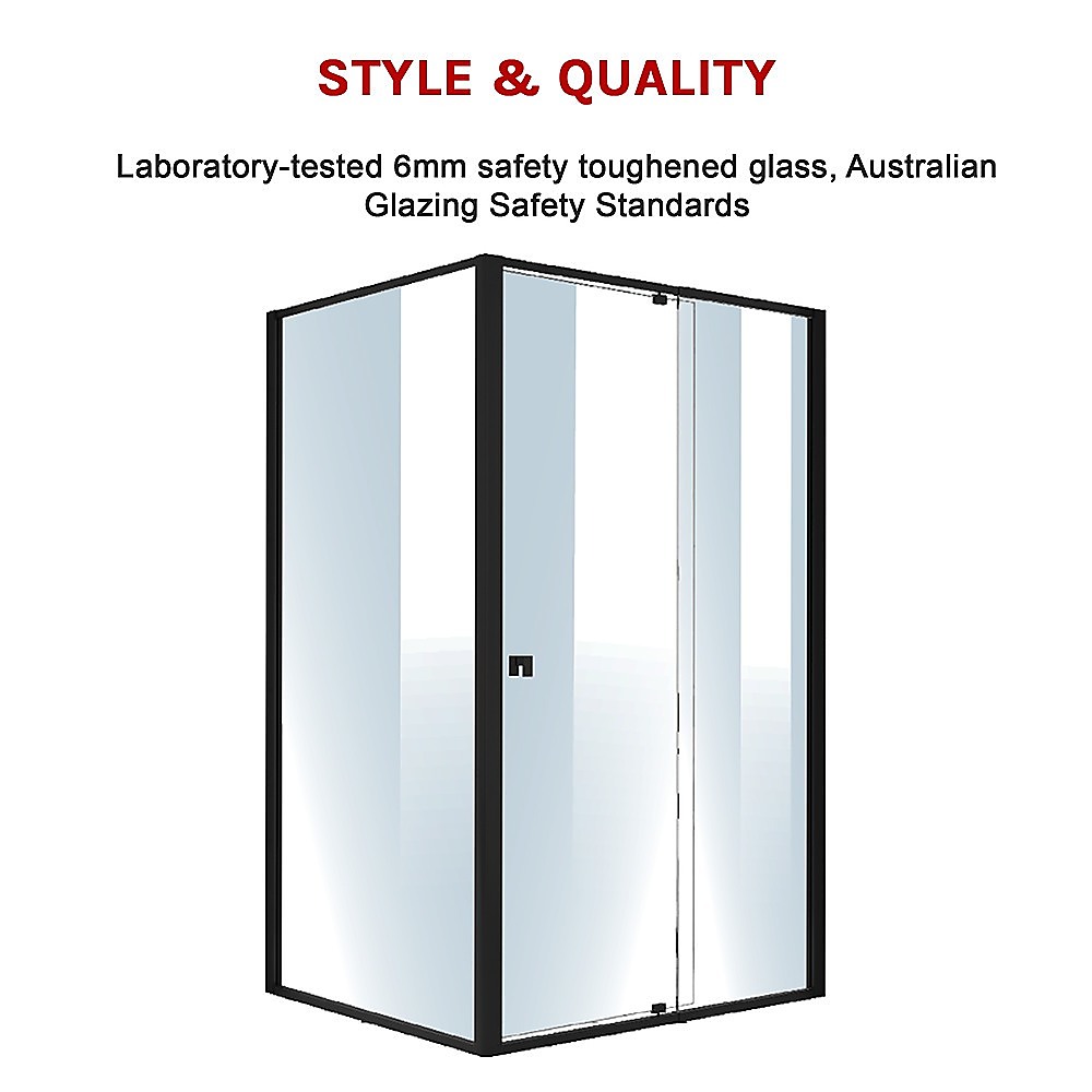 Semi Frameless Shower Screen (114~122)x 195cm & (98~101)x195cm Side AS/NZS Glass — image 5