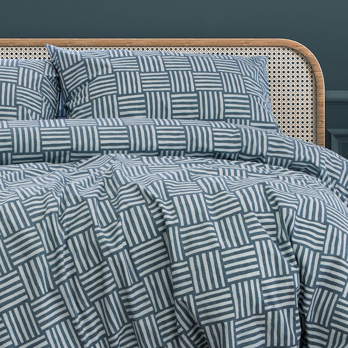 Ardor Fletcher Faded Indigo Printed Quilt Cover Set Queen โ image 4