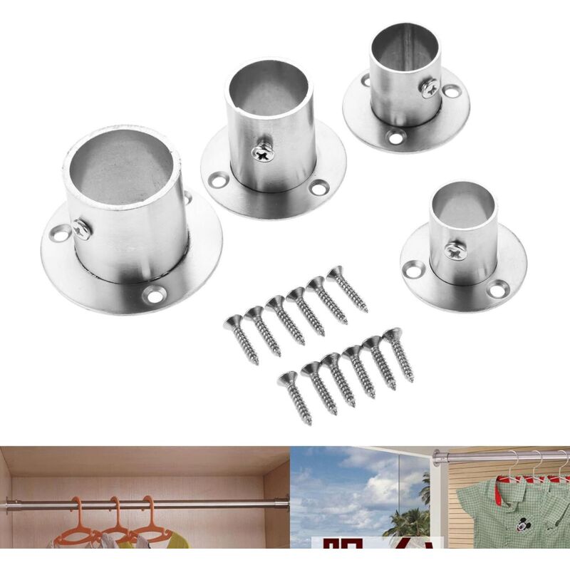 2 Pack Stainless Steel Closet ROd Brackets With Flange — image 3