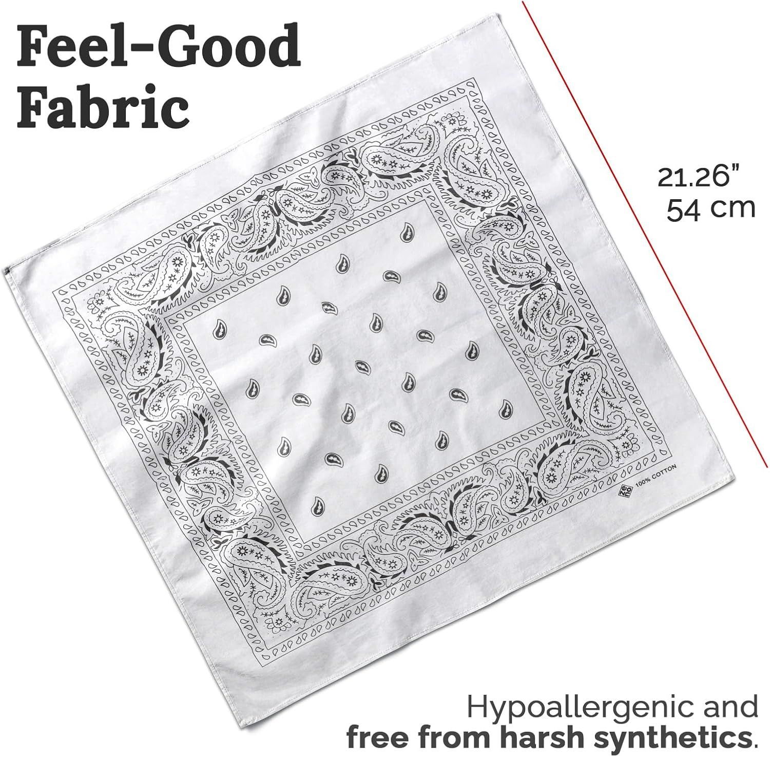 100% Cotton & Natural Fibers Bandana Scarf - Soft, Durable, Machine Washable – Unisex for Men & Women — image 2