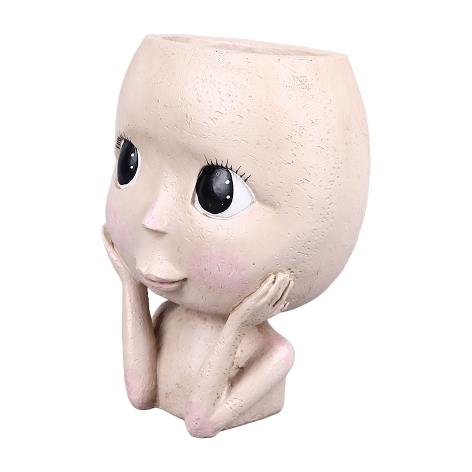 Face Planter Pots Large Caliber Resin Drainage Hole Design Creative Head Succulent Planters Pot for Herbs Succulents Cacti โ image 3