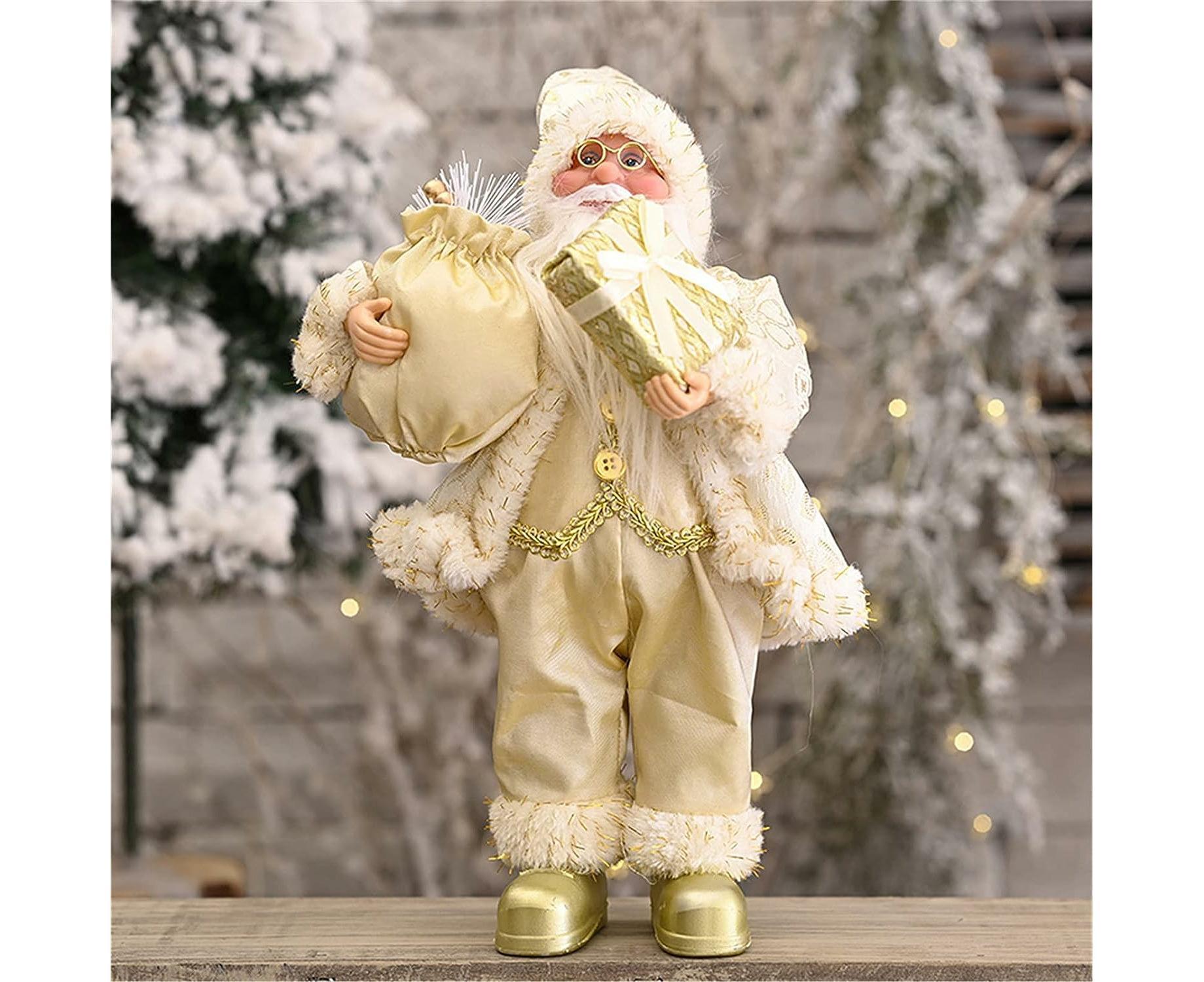Christmas Santa Claus Plush Figurine Standing Santa Claus Stuffed Dolls Doll Ornaments Cute Christmas Party Decoration Christmas Decoration Ornament โ image 2