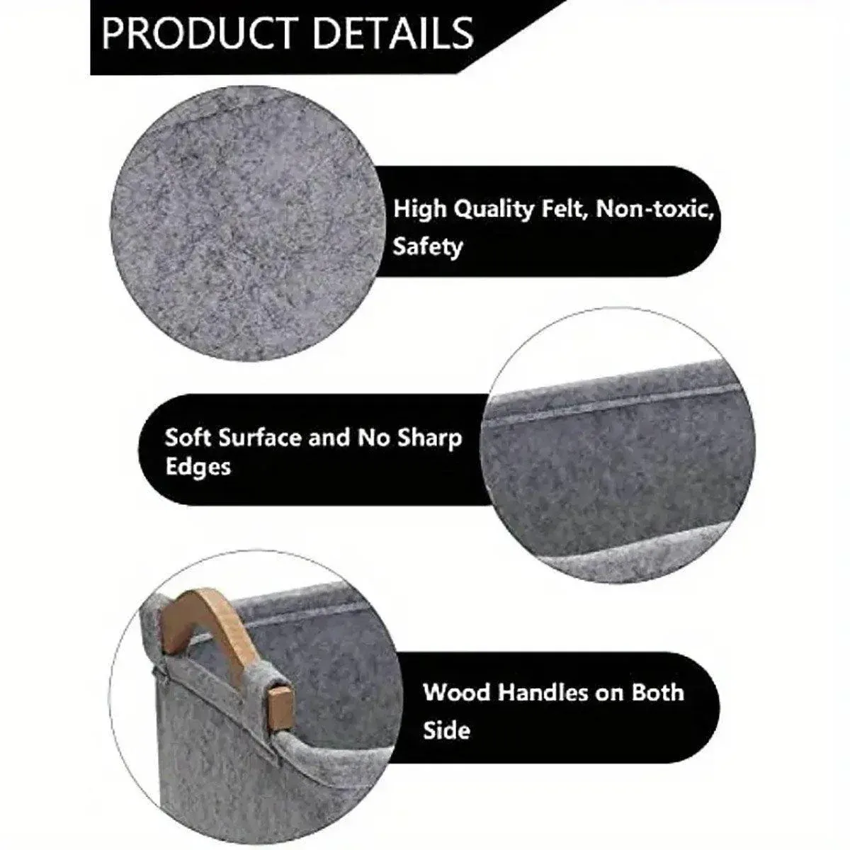 Large Felt Storage Basket for Dog Toys Dirty Clothes Sundries Home Organizer — image 6
