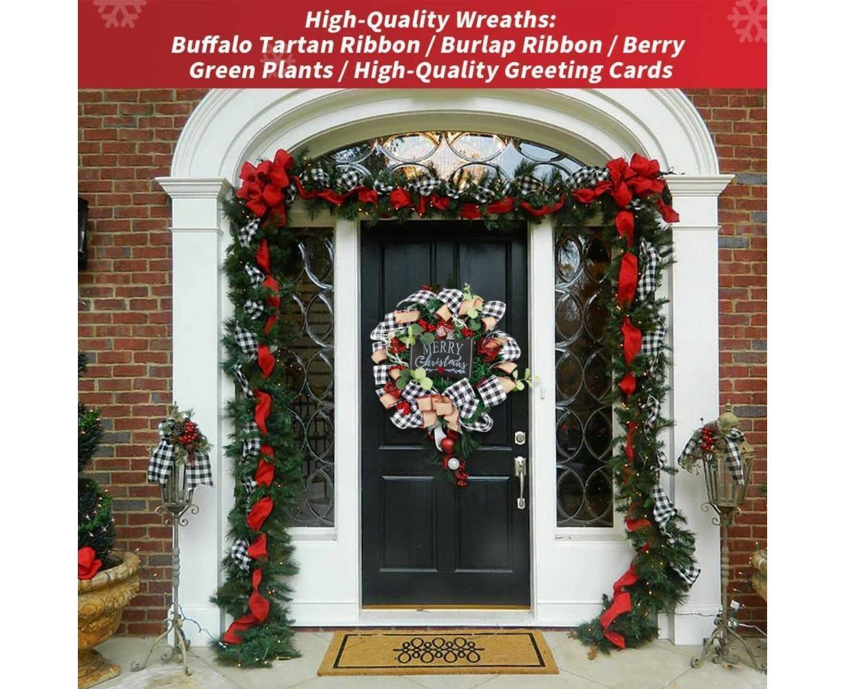 Christmas Wreath for Car, Truck or Festival Decoration LED Artificial Christmas Car Wreath - 25cm — image 5