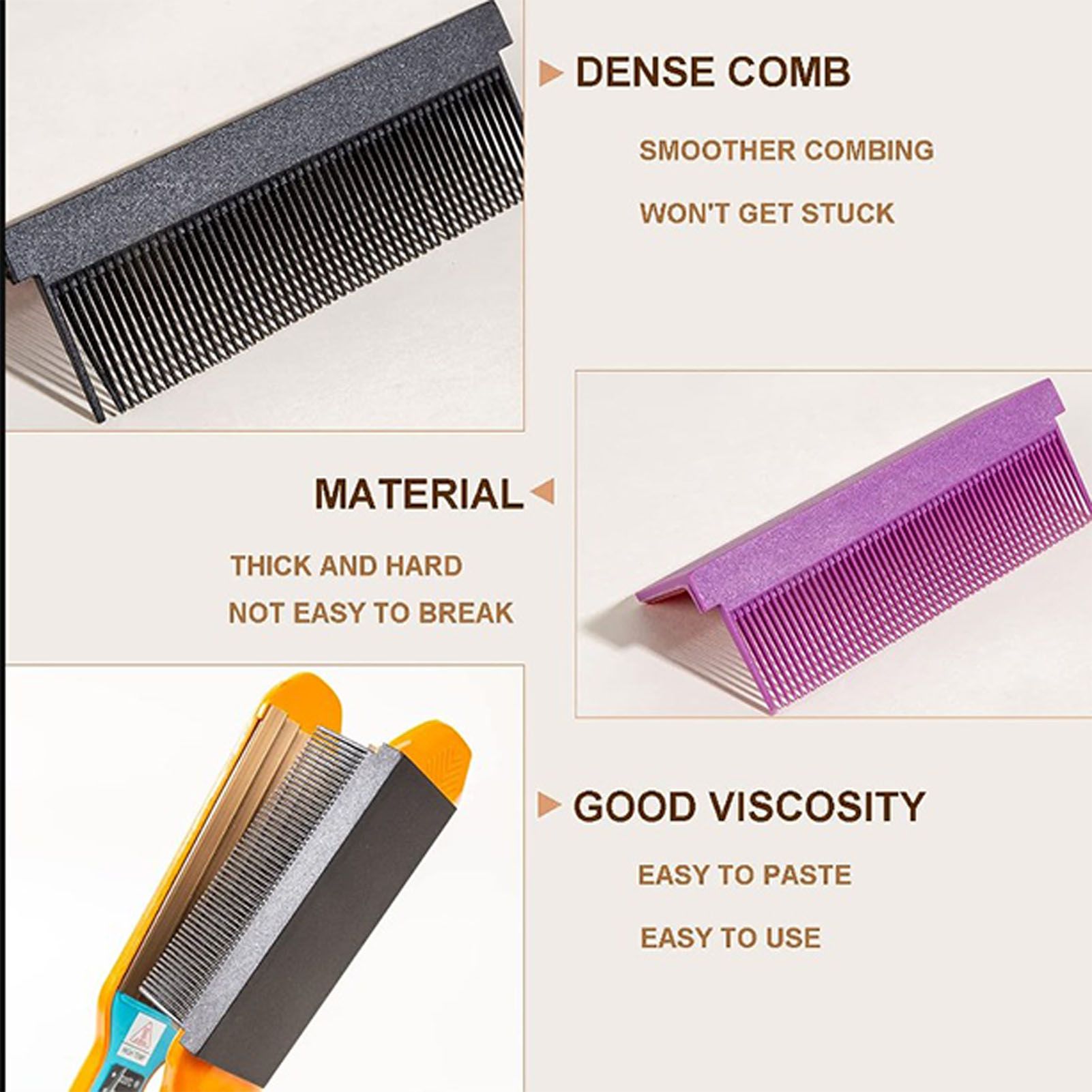 Flat Iron Comb Straightening Comb Attachment Plastic DIY Comb Accessory for Women Salon Hair Style Home Black โ image 4